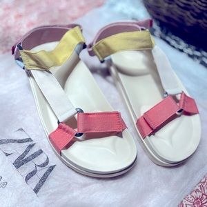 Zara France: MULTICOLOURED TECHNICAL SANDALS | size 39